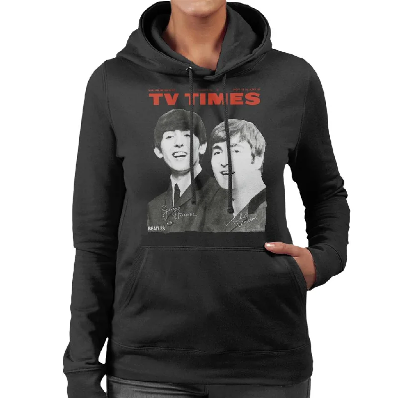 TV Times Beatles 1963 Cover Women's Hooded Sweatshirt Hoodie with Illustration Artistic Creative TV Times Beatles 1963 Cover Women's Hooded Sweatshirt Hoodie with Illustration Artistic Creative