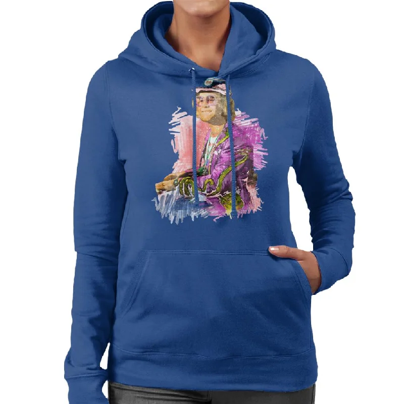 TV Times Flamboyant Elton John 1977 Women's Hooded Sweatshirt Hoodie Jacket Zipper Layering TV Times Flamboyant Elton John 1977 Women's Hooded Sweatshirt Hoodie Jacket Zipper Layering