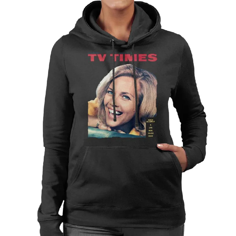 TV Times Honor Blackman 1964 Cover Women's Hooded Sweatshirt Hoodie with Fur Luxurious Winter TV Times Honor Blackman 1964 Cover Women's Hooded Sweatshirt Hoodie with Fur Luxurious Winter