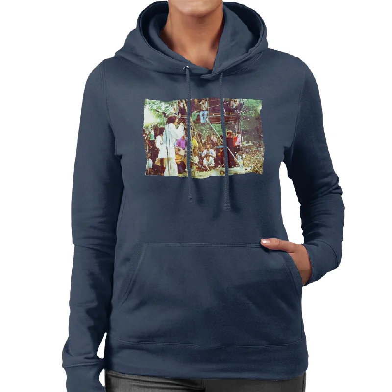 TV Times Rolling Stones Festival Women's Hooded Sweatshirt Hoodie with Emblem Brand Identity TV Times Rolling Stones Festival Women's Hooded Sweatshirt Hoodie with Emblem Brand Identity