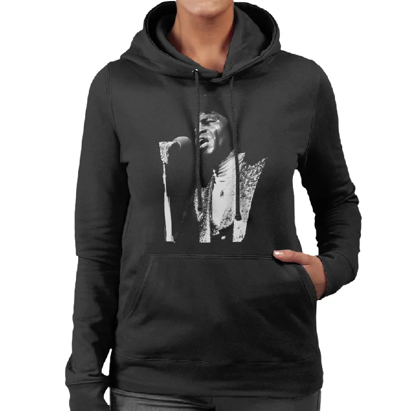 TV Times Soul Singer James Brown 1979 Women's Hooded Sweatshirt Hoodie with Raglan Sleeves Sporty Comfortable TV Times Soul Singer James Brown 1979 Women's Hooded Sweatshirt Hoodie with Raglan Sleeves Sporty Comfortable