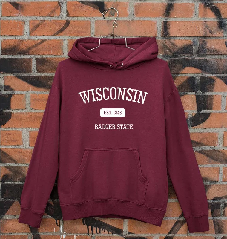 Varsity Wisconsin Unisex Hoodie for Men/Women Hoodie with Magnetic Closure Innovative Modern