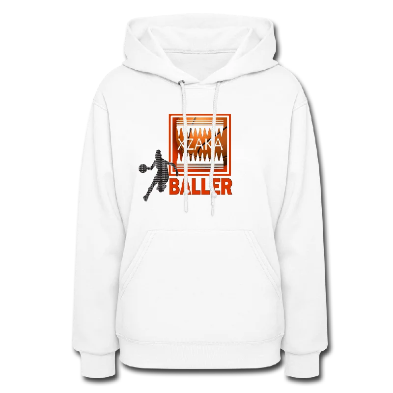 XZAKA Women "Baller" Motivational  Hoodie Hoodie with V-Neck Classic Versatile