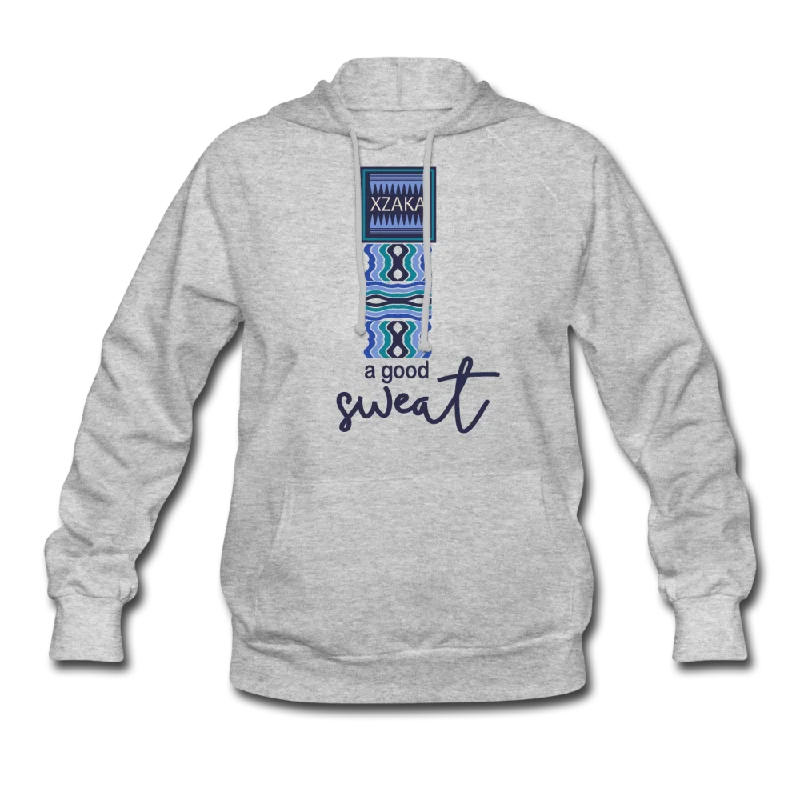 XZAKA Women  "A Good Sweat" Motivational Hoodie - W1275 Hoodie with Hem Embroidery Detailed Premium