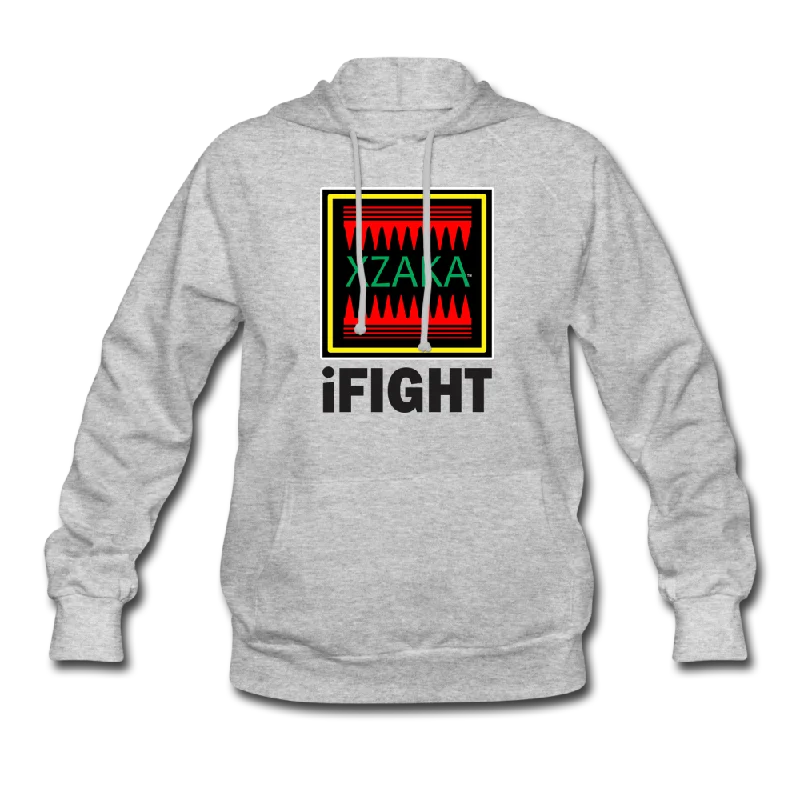 XZAKA Women "iFIGHT" Motivational Hoodie - W1256 Hoodie with Double Zipper Versatile Adjustable