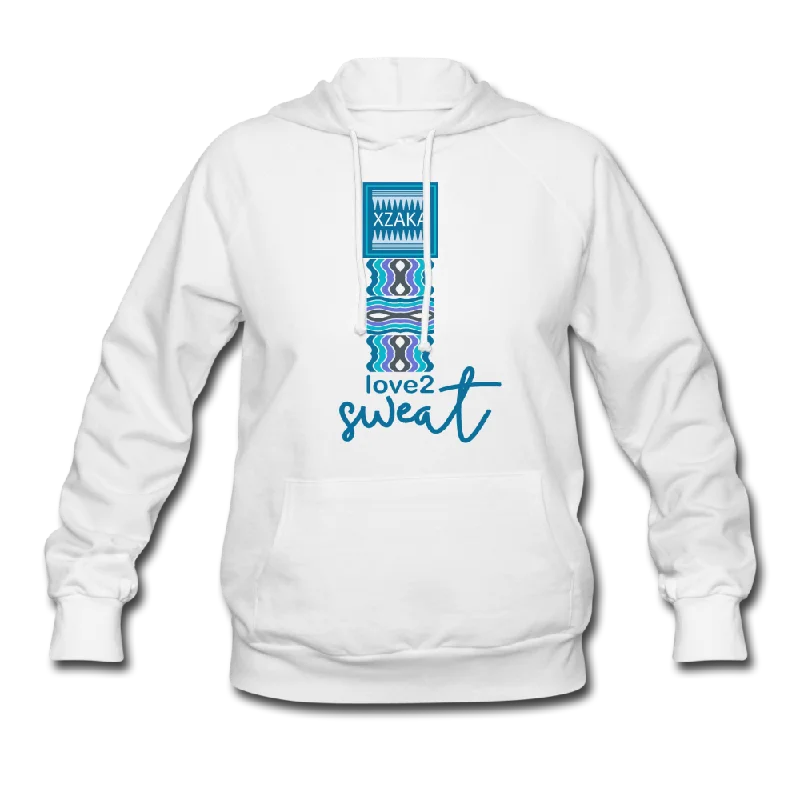 XZAKA Women "Love2 Sweat" Motivational Hoodie - W1272 Hoodie with Front Slit Layering Stylish