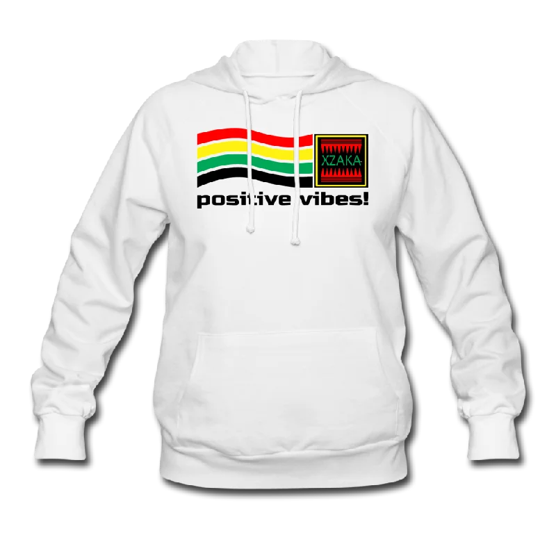 XZAKA Women "Positive Vibes" Motivational Hoodie - W1288 Hoodie with Strings Custom Fit Adjustable