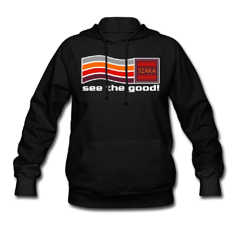 XZAKA Women "See The Good" Motivational Hoodie - W1290 Hoodie with Slit Hem Functional Movement