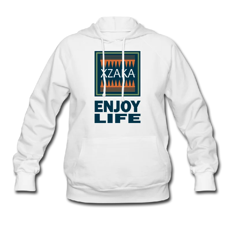 XZAKA Women " Enjoy Life" Motivational Hoodie - W1283 Hoodie with Thumb Holes Functional Cozy