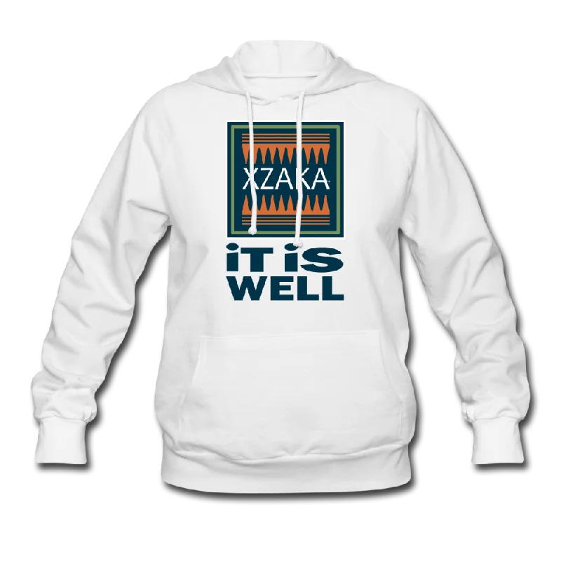 XZAKA Women' "It Is Well" Motivational Hoodie - W1281 Hoodie with Hem Patch Decorative Personalized