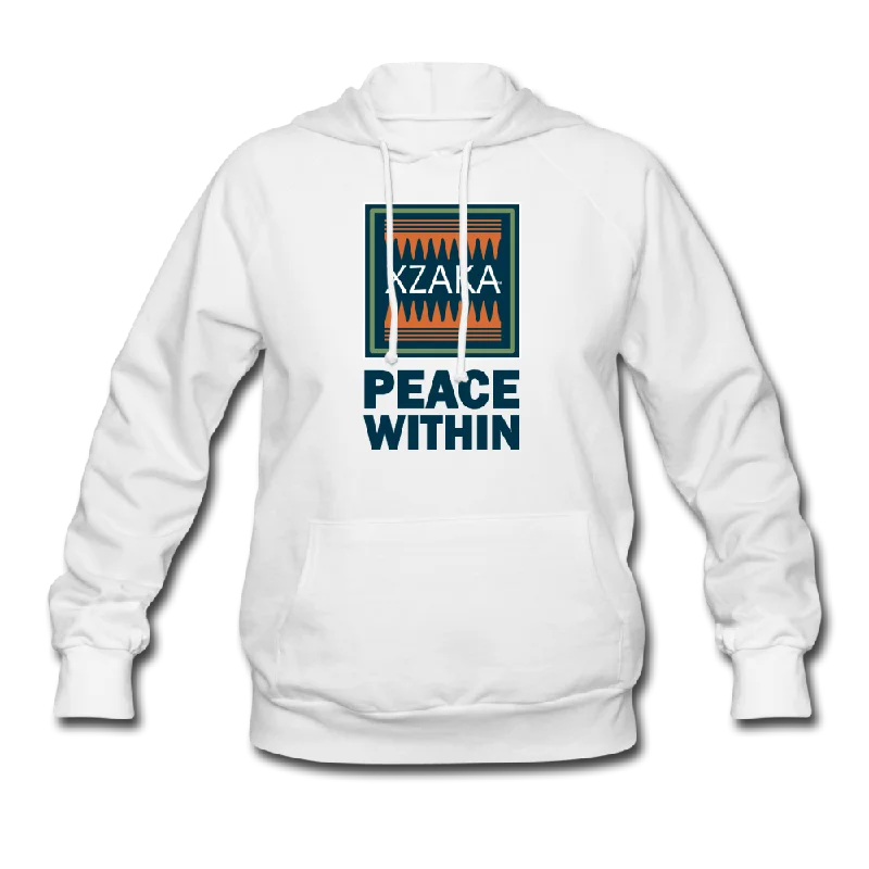 XZAKA Women "Peace Within" Motivational Hoodie - W1277 Hoodie with Snap Buttons Easy Quick