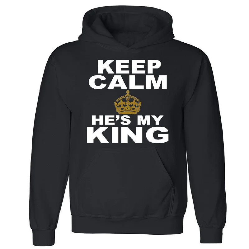 Zexpa Apparelâ„¢ Keep Calm He's My King Unisex Hoodie Couple Matching Gift Love Hooded Sweatshirt Hoodie with Hem Frayed Vintage Worn Zexpa Apparelâ„¢ Keep Calm He's My King Unisex Hoodie Couple Matching Gift Love Hooded Sweatshirt Hoodie with Hem Frayed Vintage Worn