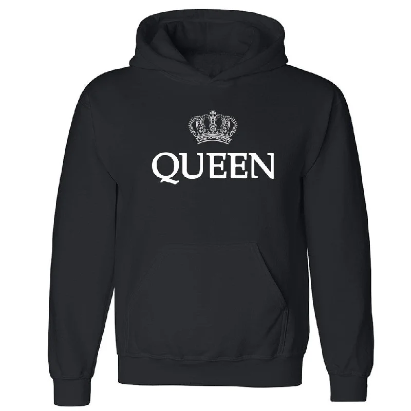 Zexpa Apparelâ„¢ Queen Silver Crown Unisex Hoodie Couple Matching Valentines Hooded Sweatshirt Hoodie with Emblem Brand Identity Zexpa Apparelâ„¢ Queen Silver Crown Unisex Hoodie Couple Matching Valentines Hooded Sweatshirt Hoodie with Emblem Brand Identity