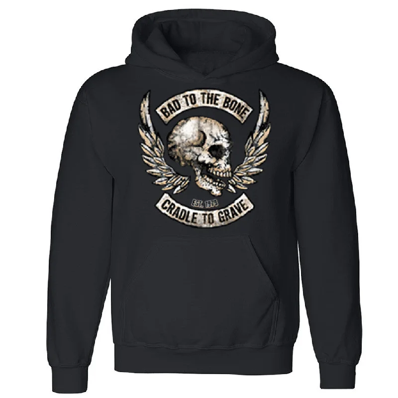 Zexpa Apparelâ„¢ Skull Wings Bad To The Bone Unisex Hoodie Cradle To Grave 1979 Hooded Sweatshirt Hoodie with V-Neck Classic Versatile Zexpa Apparelâ„¢ Skull Wings Bad To The Bone Unisex Hoodie Cradle To Grave 1979 Hooded Sweatshirt Hoodie with V-Neck Classic Versatile