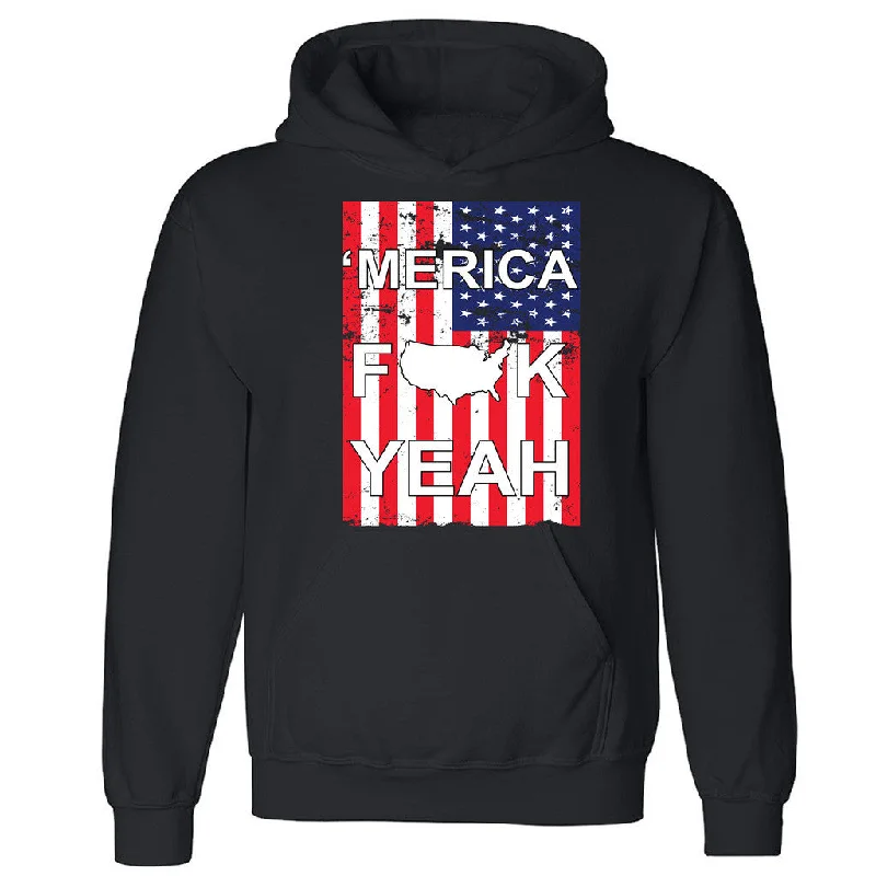 Zexpa Apparelâ„¢ Merica F Yeah Unisex Hoodie USA Flag Map Patriotic American Hooded Sweatshirt Hoodie with Button Classic Timeless Zexpa Apparelâ„¢ Merica F Yeah Unisex Hoodie USA Flag Map Patriotic American Hooded Sweatshirt Hoodie with Button Classic Timeless