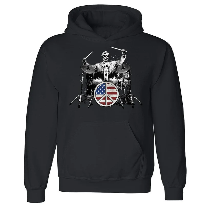Zexpa Apparelâ„¢ Music 101 Abraham Lincoln The Drummer Unisex Hoodie Patriotic Hooded Sweatshirt Hoodie with Logo Branding Identity Zexpa Apparelâ„¢ Music 101 Abraham Lincoln The Drummer Unisex Hoodie Patriotic Hooded Sweatshirt Hoodie with Logo Branding Identity