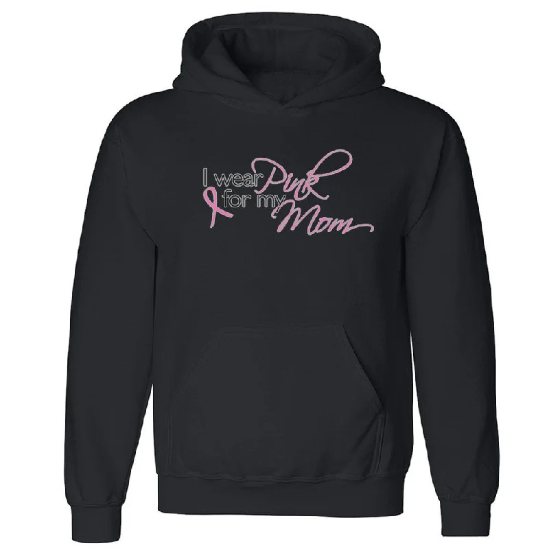 Zexpa Apparelâ„¢ I Wear Pink For My Mom Unisex Hoodie Breast Cancer Month Run Hooded Sweatshirt Hoodie with Applique Textured Unique Zexpa Apparelâ„¢ I Wear Pink For My Mom Unisex Hoodie Breast Cancer Month Run Hooded Sweatshirt Hoodie with Applique Textured Unique