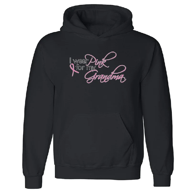 Zexpa Apparelâ„¢ I Wear Pink For My Grandma Unisex Hoodie Breast Cancer Month Hooded Sweatshirt Hoodie with Sequins Glamorous Eye-catching Zexpa Apparelâ„¢ I Wear Pink For My Grandma Unisex Hoodie Breast Cancer Month Hooded Sweatshirt Hoodie with Sequins Glamorous Eye-catching