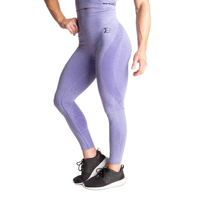 Better Bodies Rockaway Seamless Leggings - Athletic Purple Melange Comfortable Fleece-Lined Leggings