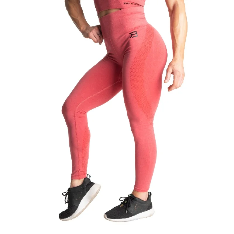 Better Bodies Rockaway Seamless Leggings - Chilli Red Melange Stylish Yoga Leggings