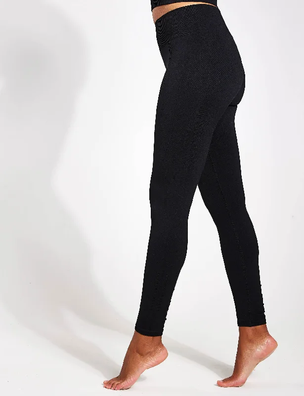 India Seamless Legging - Black Cozy Mid-Rise Workout Leggings