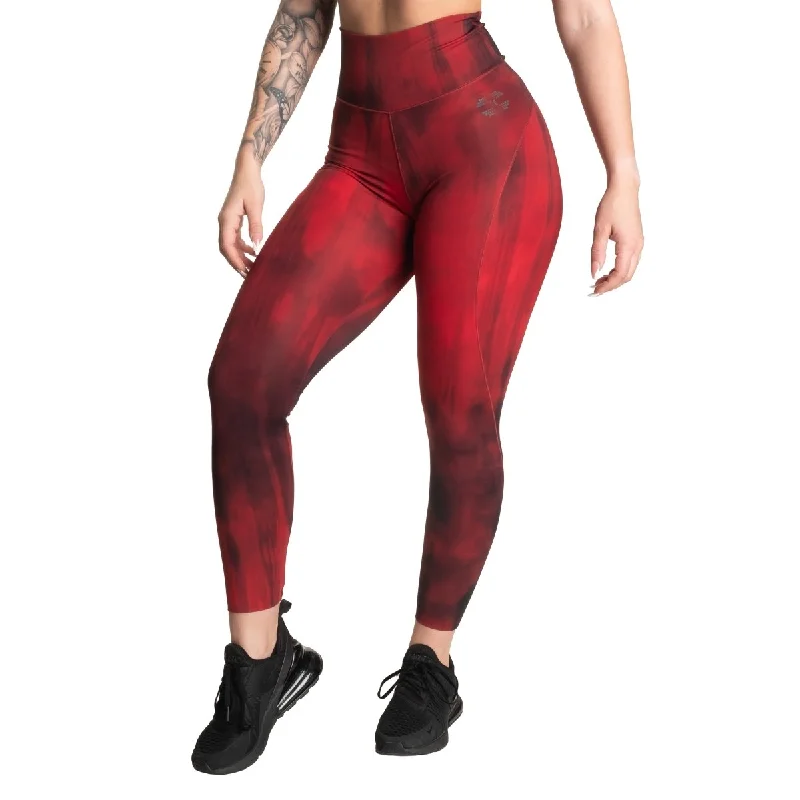 Better Bodies High Waist Leggings - Chilli Red Grunge Trendy Fitness Leggings