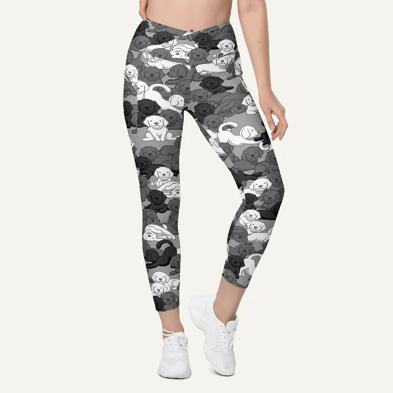 Dogs Camouflage Urban Crossover Leggings With Pockets Fashionable Printed Legging Pants