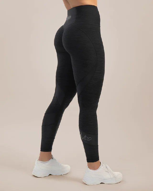 Gavelo Black & Black Swirl Leggings Fashionable Seamless Leggings