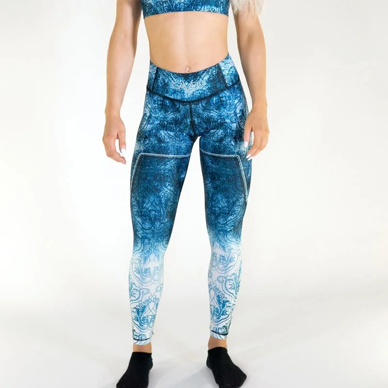 Gavelo Eclipse Blue Leggings Trendy Flared Leggings