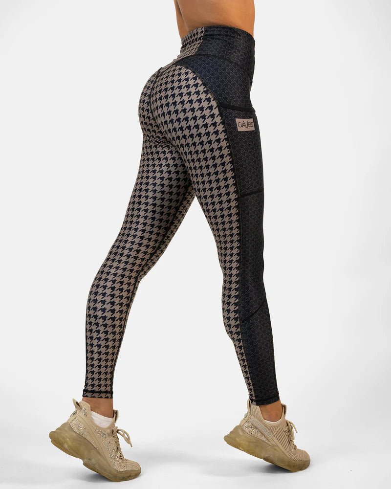 Gavelo Timeless Elegance Leggings - Champagne Trendy Colorblock Print Leggings