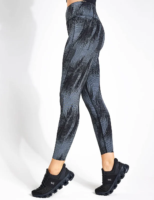 Go Move Reflective High Waisted Gym Leggings - Black Trendy Full-Length Leggings