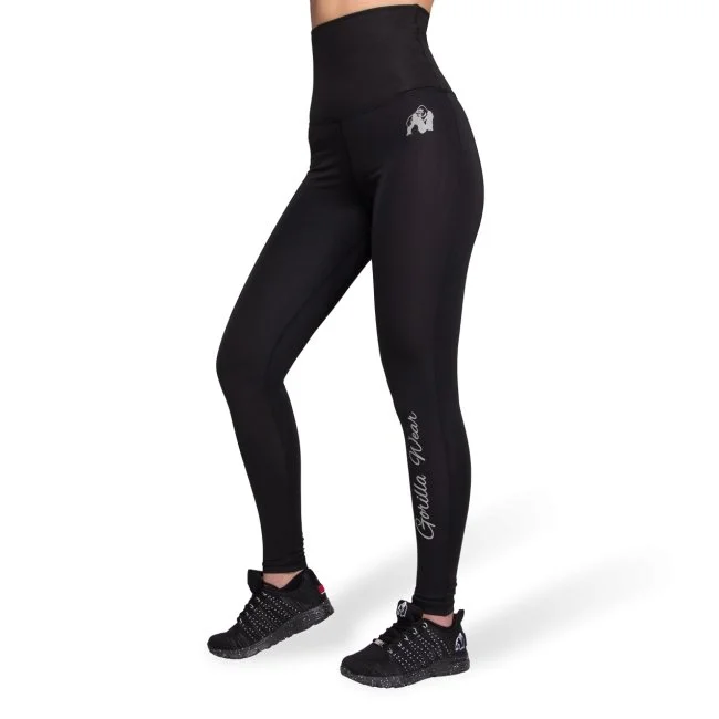 Gorilla Wear Annapolis Work Out Leggings - Black Stylish Patterned Active Leggings