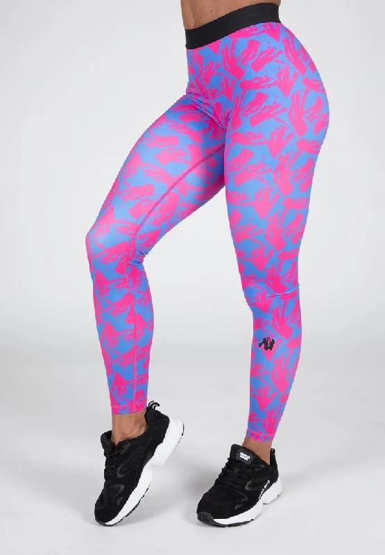 Gorilla Wear Colby Leggings - Blue/Pink Trendy Cold Weather Tights