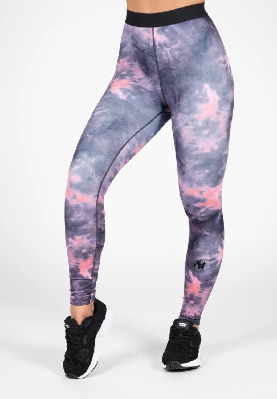 Gorilla Wear Colby Leggings - Grey/Pink Fashionable High-Rise Workout Leggings