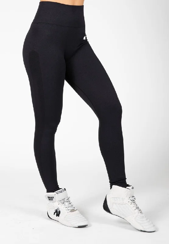 Gorilla Wear Hilton Seamless Leggings - Black Stylish Stretch Pants Leggings