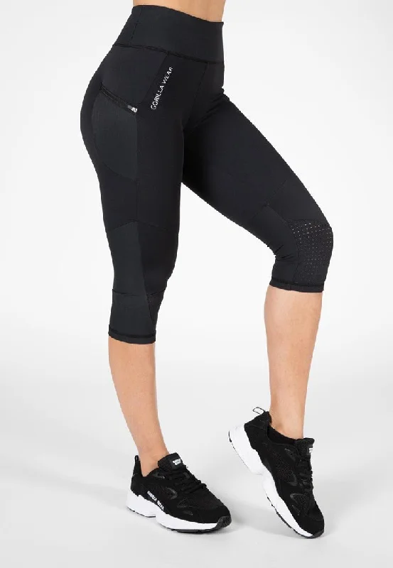 Gorilla Wear Monroe Cropped Leggings - Black Stylish Everyday Leggings