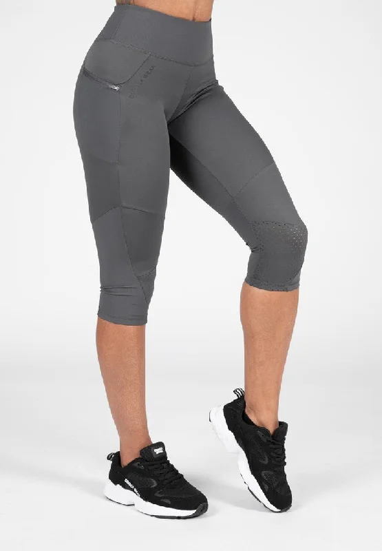 Gorilla Wear Monroe Cropped Leggings - Grey Trendy Sporty Compression Leggings