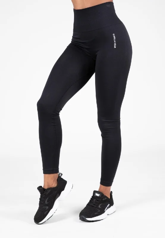 Gorilla Wear Quincy Seamless Leggings - Black Fashionable Plus-Size Activewear