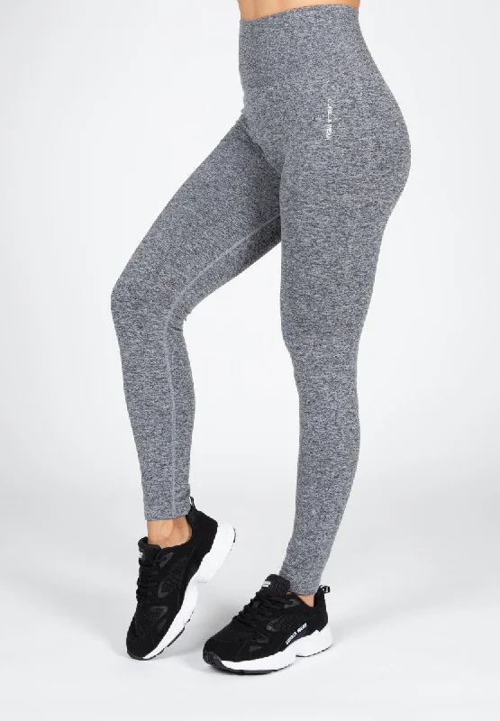 Gorilla Wear Quincy Seamless Leggings - Grey Melange Trendy Cold Weather Tights