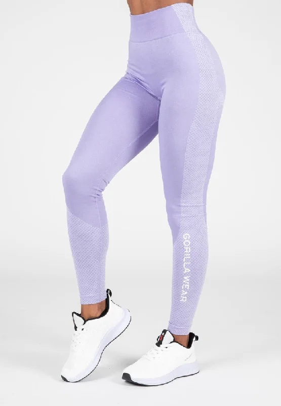 Gorilla Wear Selah Seamless Leggings - Lilac Cozy Textured Workout Leggings