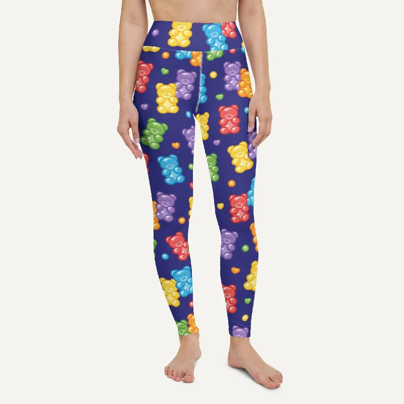 Gummy Bears High-Waisted Leggings Fashionable Fitted Workout Leggings