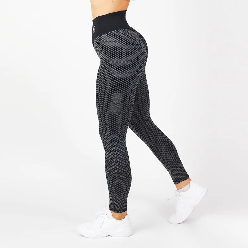 Honeycomb Leggings, Black Elegant Full-Body Leggings