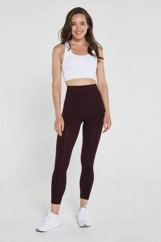 Jerf Luz Seamless Leggings - Dark Maroon Chic Floral Print Leggings