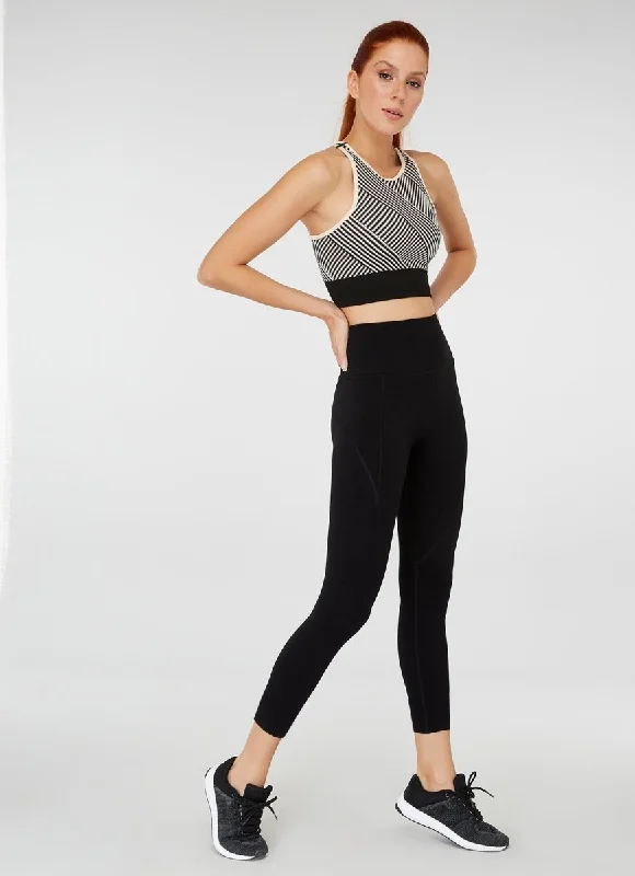 Jerf Pine Seamless Leggings - Black Fashionable Tummy Control Leggings