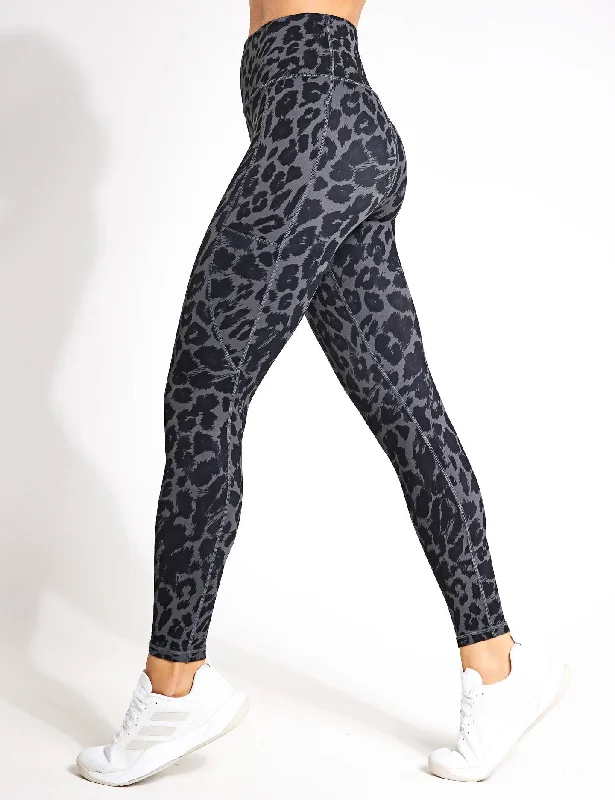 Becca Legging - Mineral Grey Leopard Comfortable Plus Size Leggings