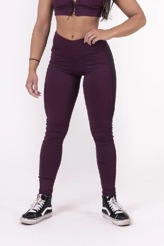 Nebbia Flash-Mesh Leggings 663 - Burgundy Classic Solid Color Leggings