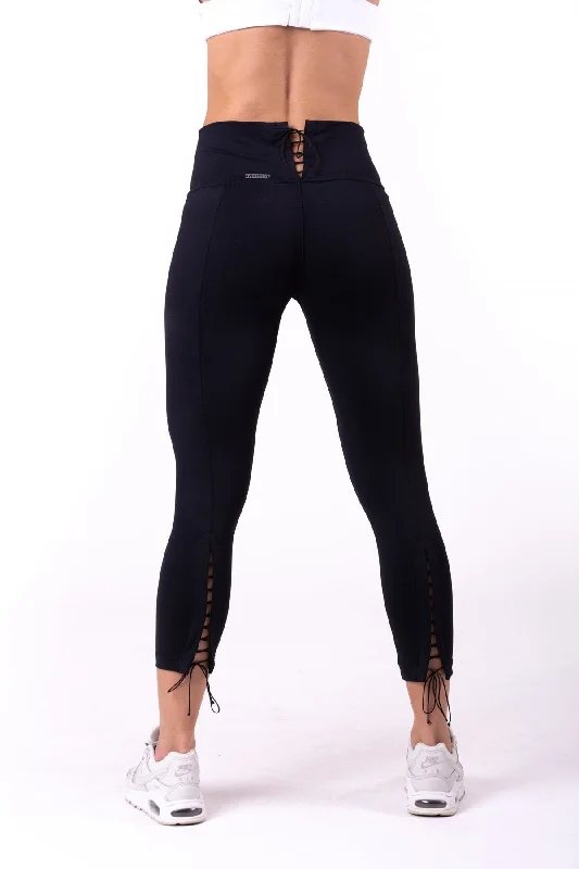 Nebbia Lace-Up 7-8 Leggings 661 - Black Casual Black Leggings