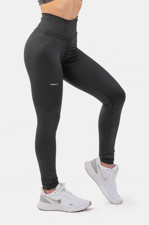 Nebbia Python SnakeSkin High-Waist Leggings 407 - Black Stylish Side-Stripe Leggings