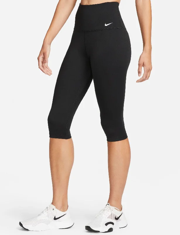 One Capri Leggings - Black/White Comfortable Leggings with Pockets