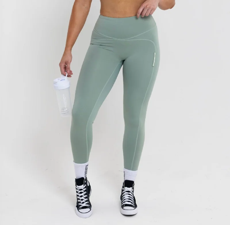 Unstoppable Leggings Green Comfortable Wide-Band Leggings